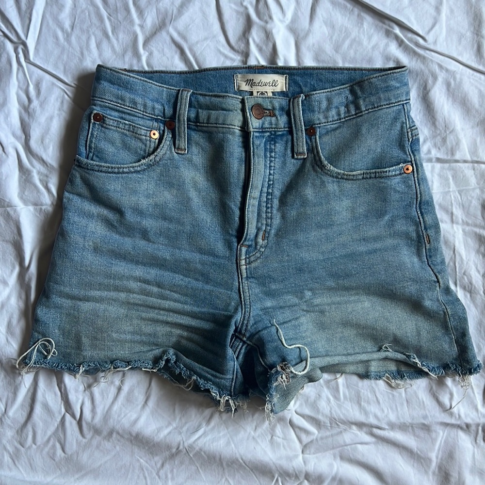 Madewell High-Rise Denim Shorts Light Blue Wash Size 25